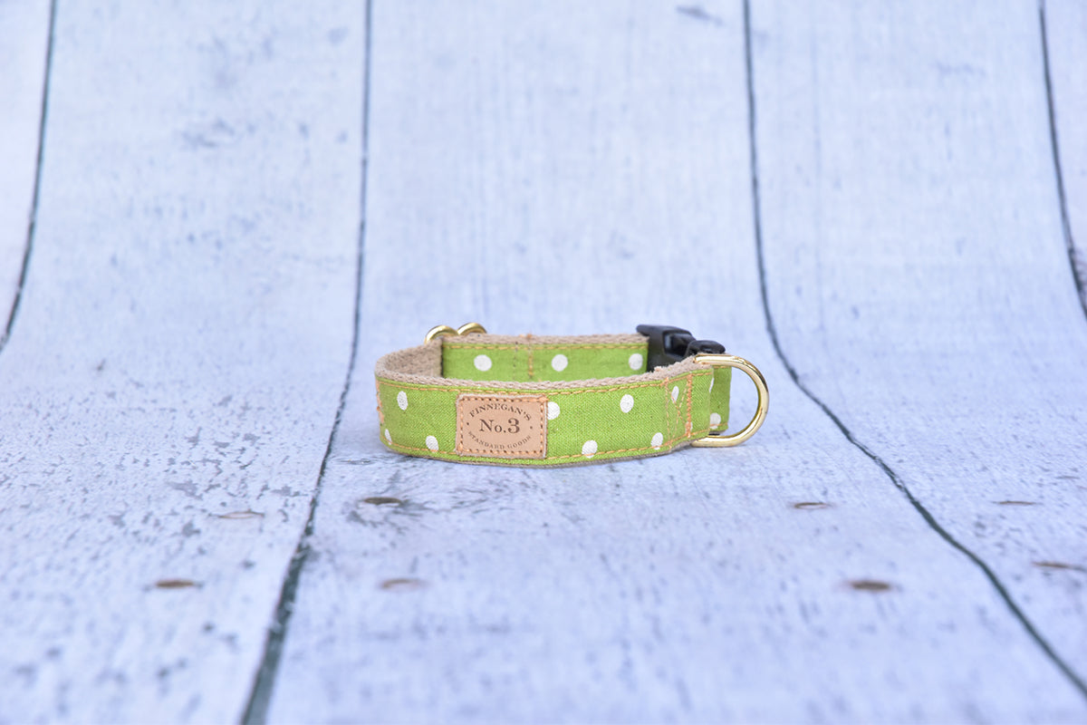 1" Lime Dot Collar