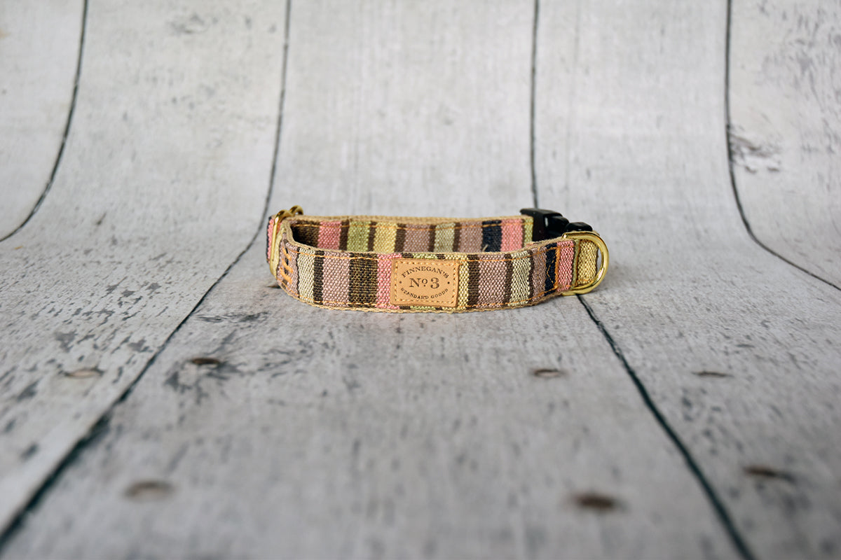 1" Mocha Pastel Stripe Collar