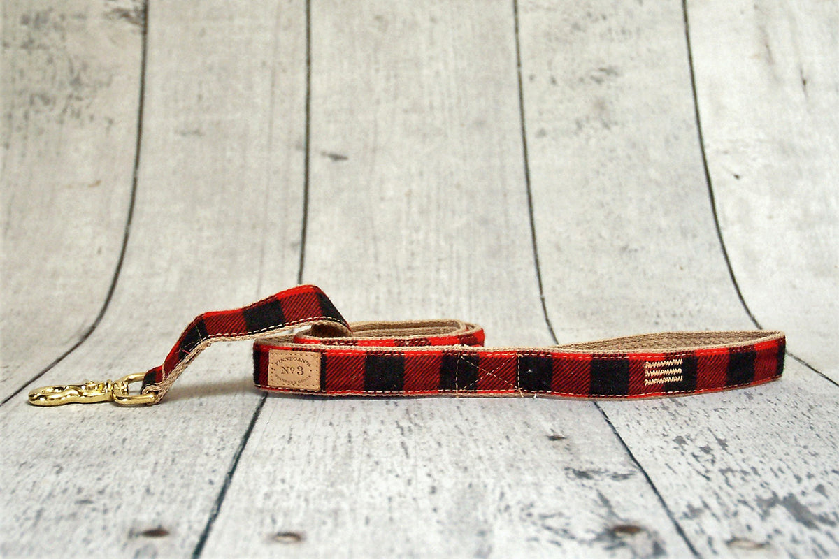 1” Red Buffalo Plaid Lead