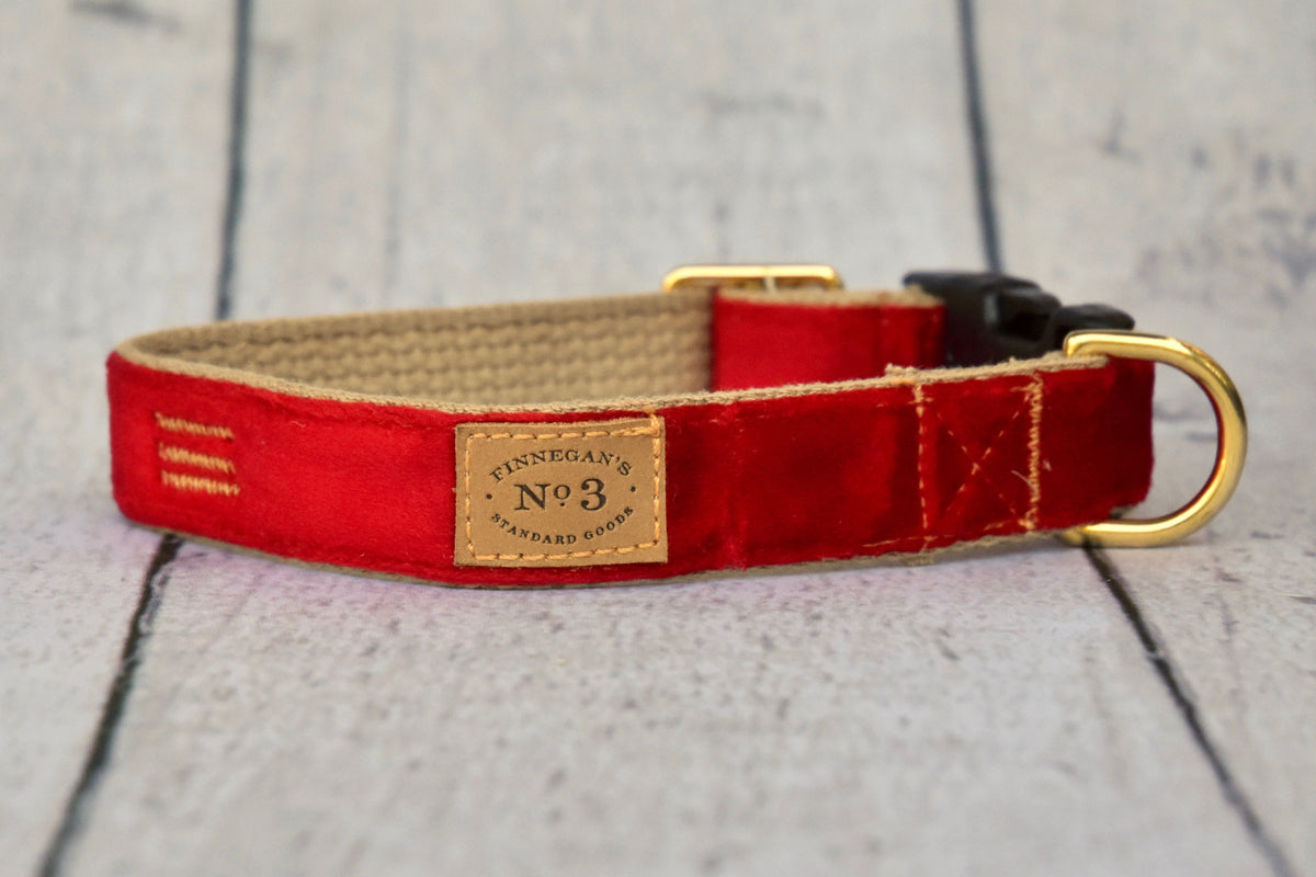 1" Red Velvet Collar