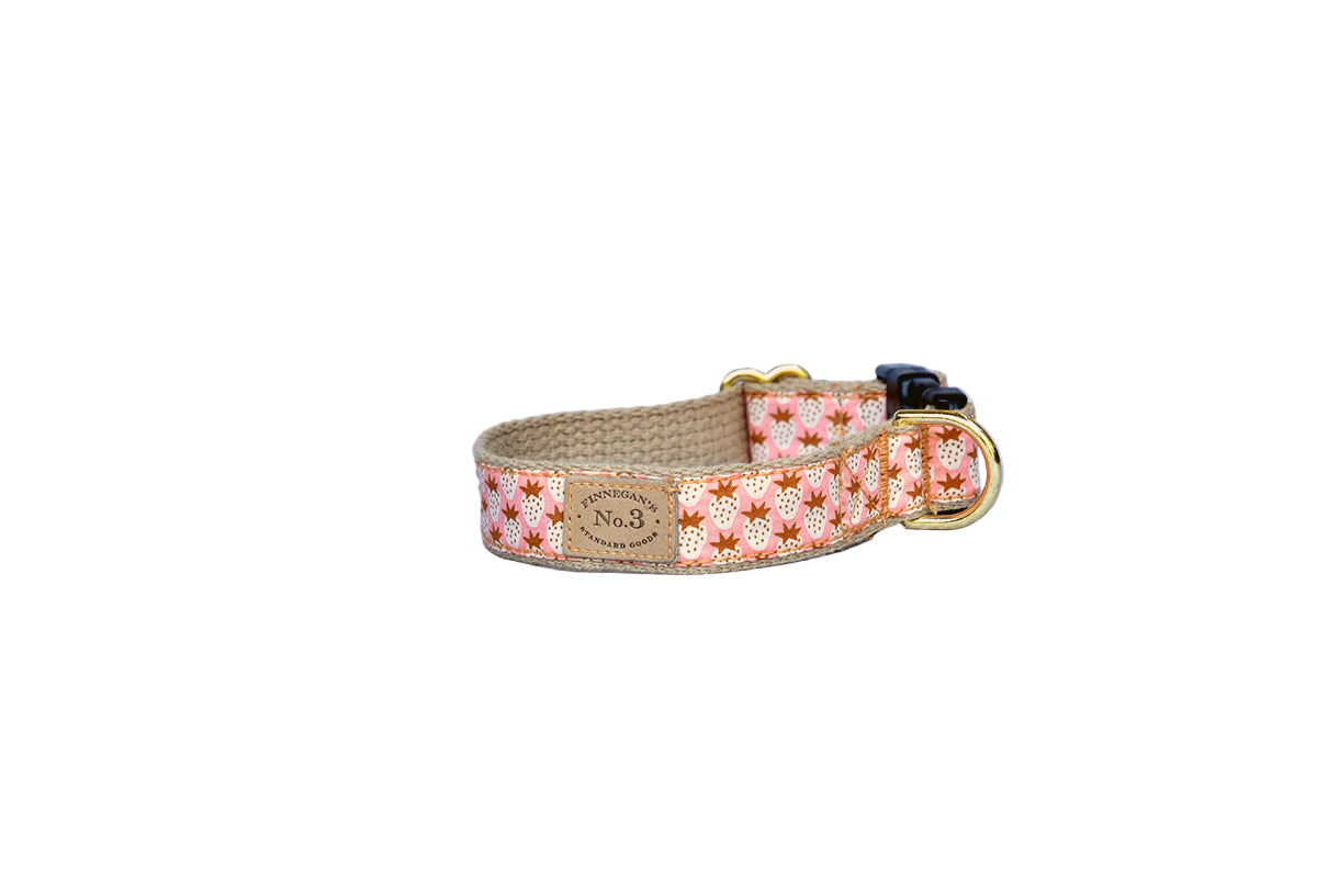1" Pink Strawberries Collar