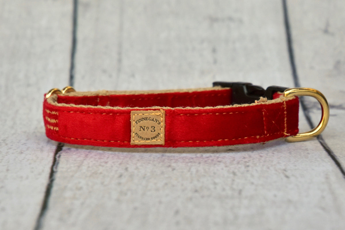 3/4" Red Velvet Collar