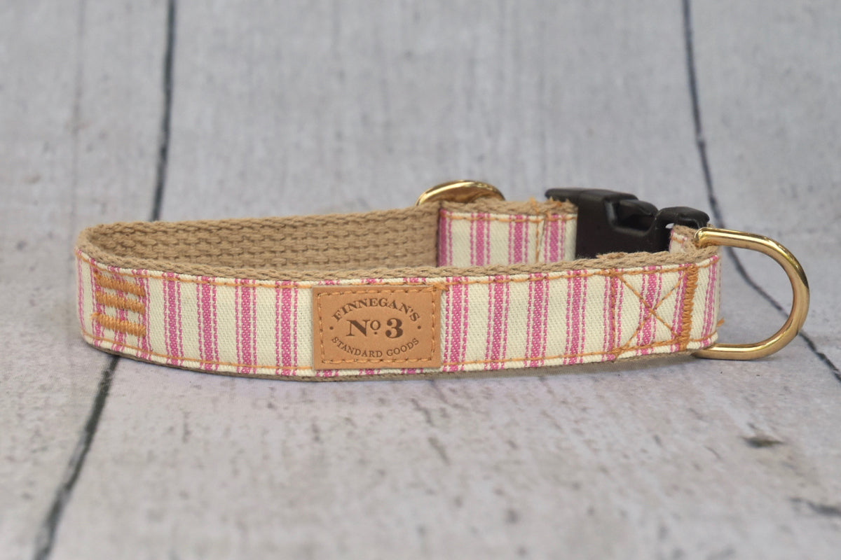1 " Pink Ticking Collar