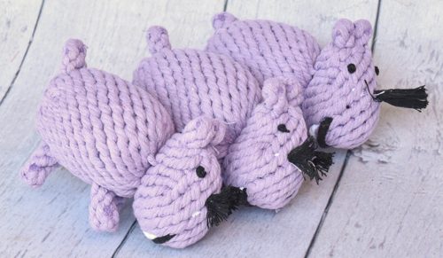 Lavender Hippo Rope Toy