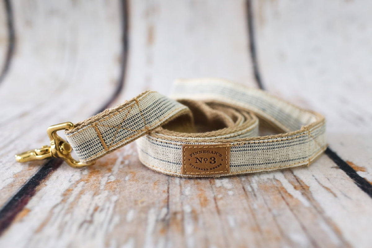 1” Cream and Navy Seed Sack Lead