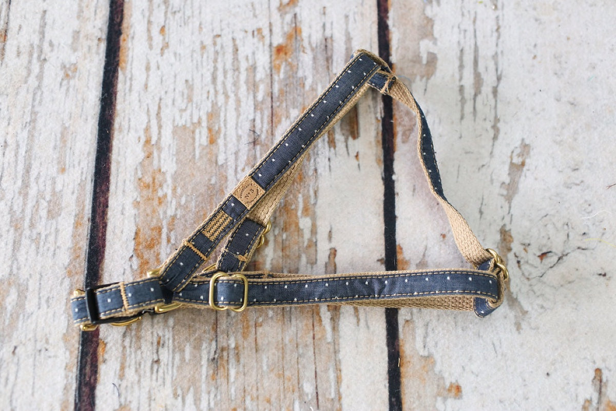 3/4" Denim Pin Dot Harness