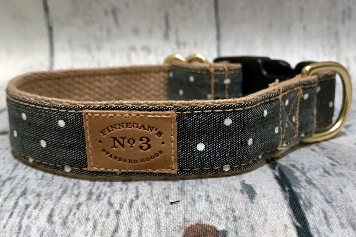 1" Denim Pin Dot Collar