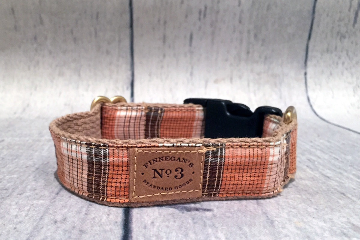 1" Orange Picnic Plaid Collar