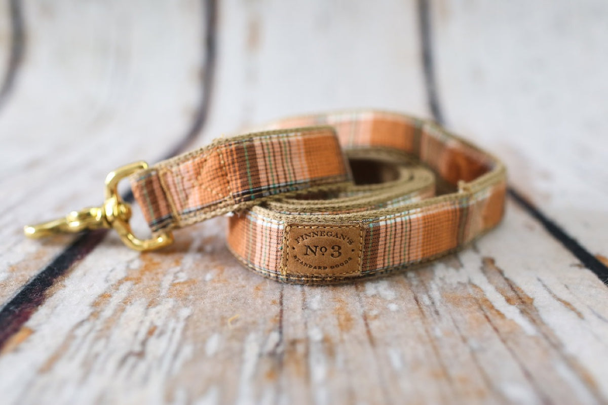 1” Orange Picnic Plaid Lead