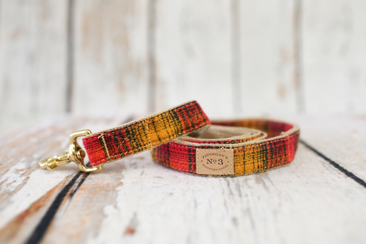 1” Red/Mustard Plaid Lead