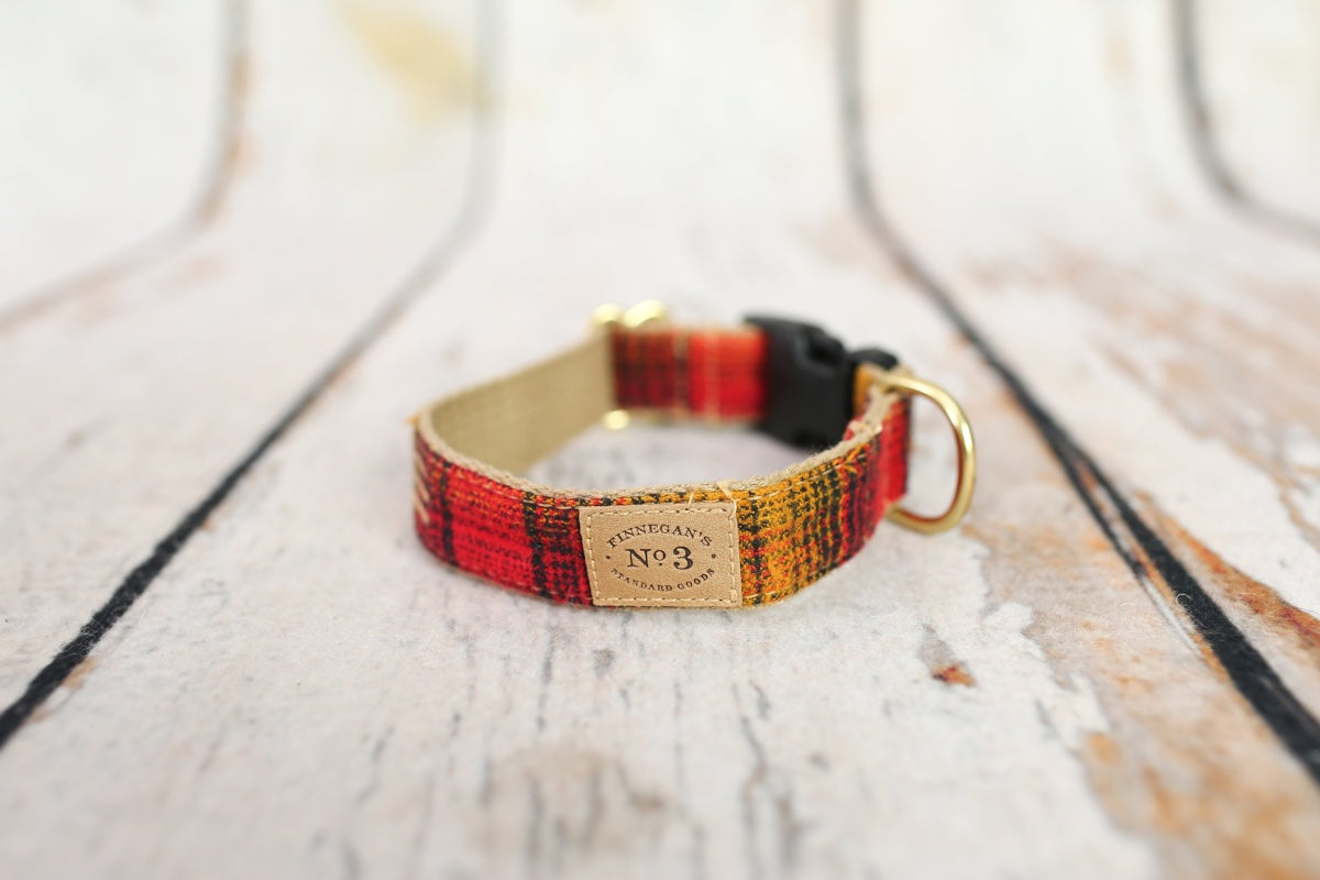 1" Red/Mustard Plaid Collar